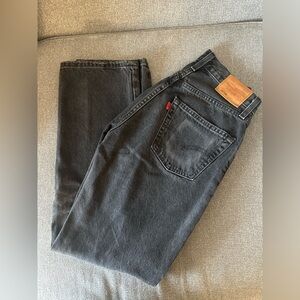 Levi's Black Wash High Rise Straight Leg Jeans